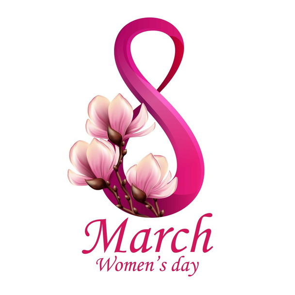 8 March Women's Day greeting card template - ベクター画像