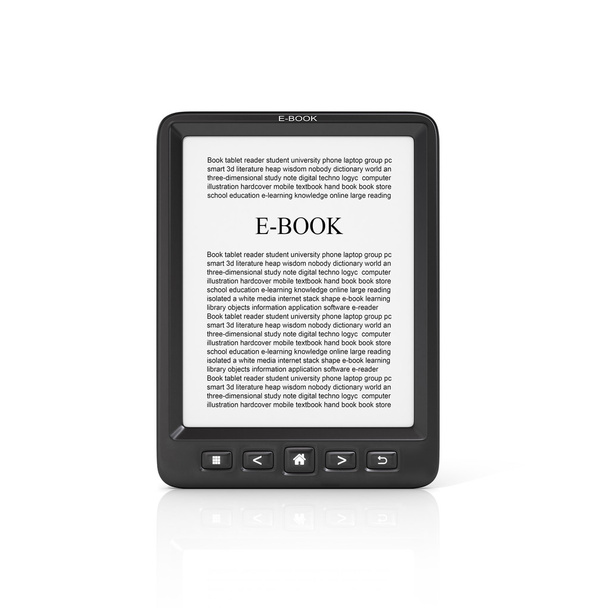 3d render of E-book reader on a white background. - 写真・画像