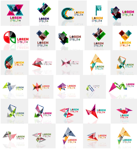 Kokoelma värikäs abstrakti origami logot
 - Vektori, kuva