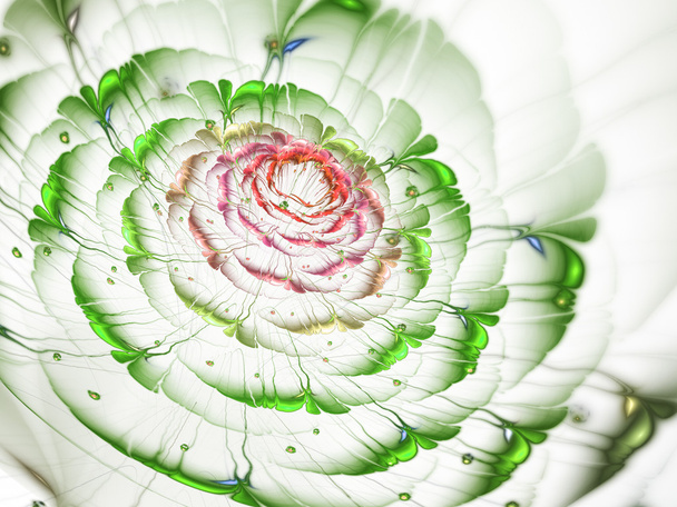 Φράκταλ πράσινο και κόκκινο λουλούδι, ψηφιακά έργα τέχνης για δημιουργική Γραφιστικής - Φωτογραφία, εικόνα