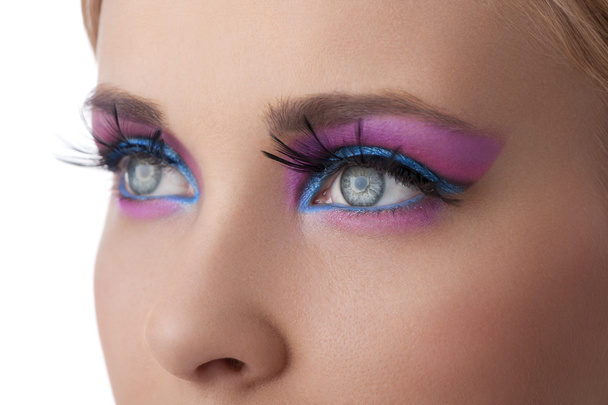 Make up in color eyes closeup - Foto, imagen