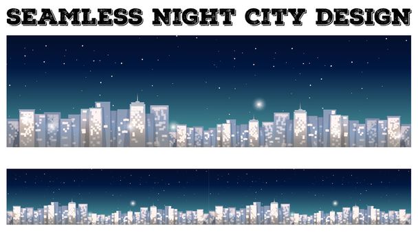 Varrat nélküli város éjszakai design - Vektor, kép