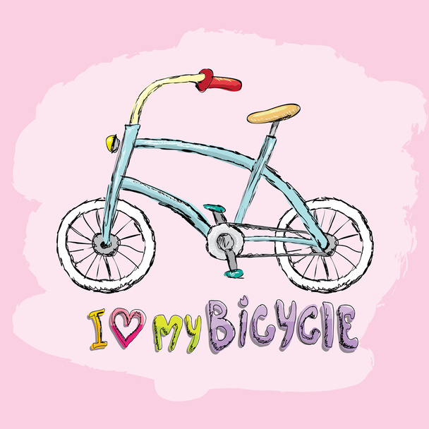 Μου αρέσει το σχεδιασμό έννοια ποδήλατο μου. - Διάνυσμα, εικόνα