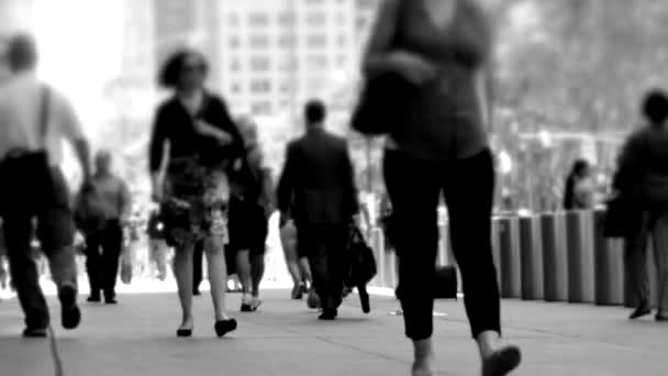 Şehirde yürüyen insan kalabalığı - Video, Çekim