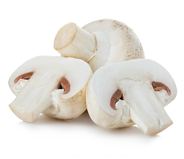 Champignon mushrooms close-up isolated on a white background. - Photo, Image