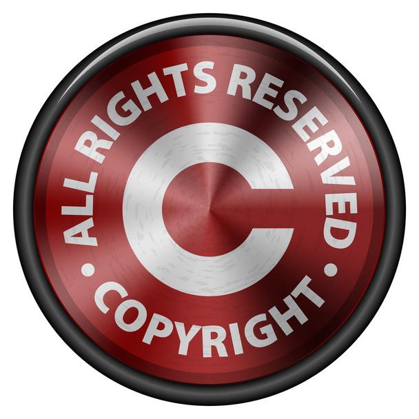Signo de botón dorado de copyright icono
 - Vector, Imagen