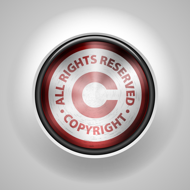 Urheberrecht goldene Taste Zeichen Symbol - Vektor, Bild