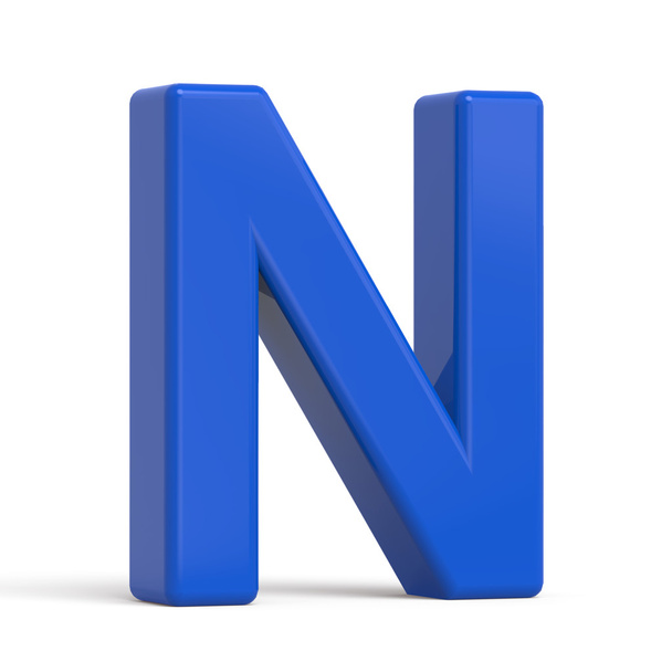 3d plastic blue letter N - Фото, изображение