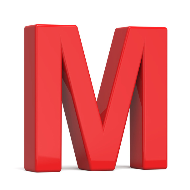 3d plastic red letter M - Foto, afbeelding