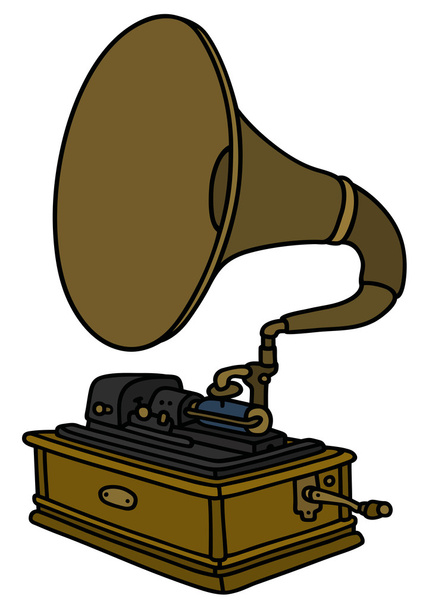 Retro hoorn grammofoon - Vector, afbeelding