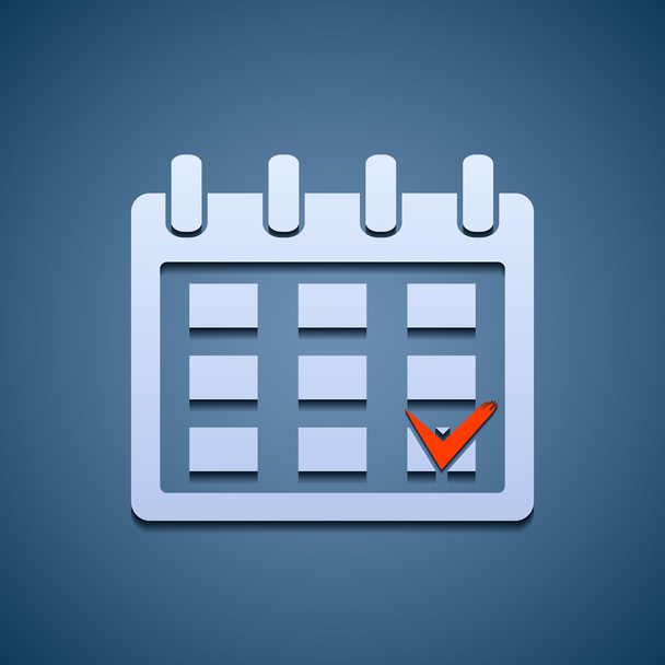 Calendar icon with the mark - Vector, Image