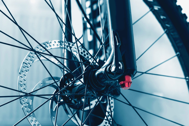 Részletek Kerékpár kerék tárcsafék kamera gomb merevség - Fotó, kép