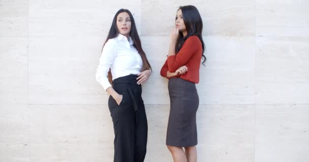 γυναίκες επιχειρηματίες να στέκεται και να συζητάνε - Πλάνα, βίντεο
