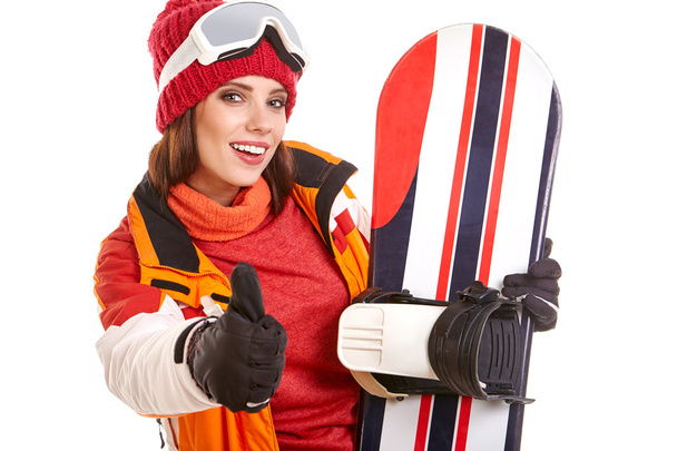 mujer en traje de snowboarder
 - Foto, Imagen