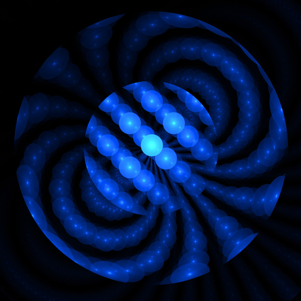 Abstrato fractal fantasia azul arredondado padrão e formas
. - Foto, Imagem