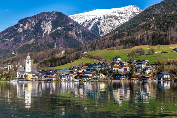 Wolfgang Lake, dorp, Grosser Hollkogel-Oostenrijk - Foto, afbeelding