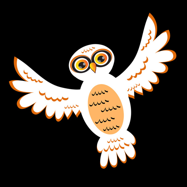 Cartoon White Owl (vector version) - Vektör, Görsel