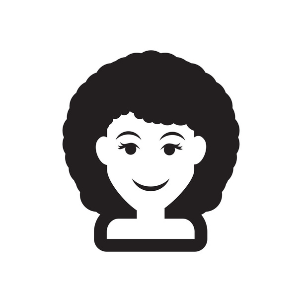 Icona piatta in stile bianco e nero taglio di capelli donna
 - Vettoriali, immagini
