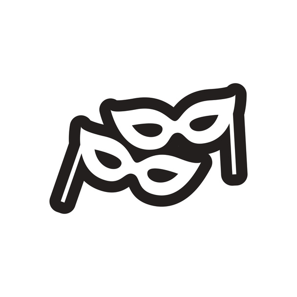 flat icon in black and white carnival mask - Vecteur, image