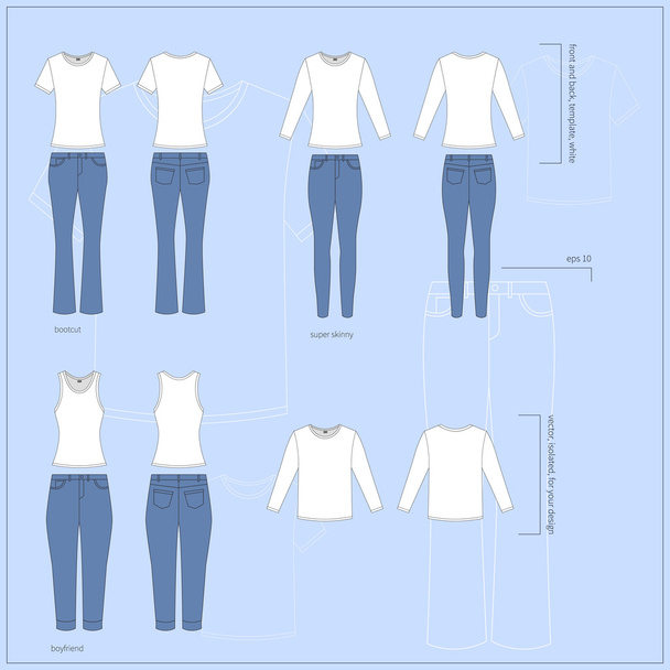 set of women's clothes - Vettoriali, immagini