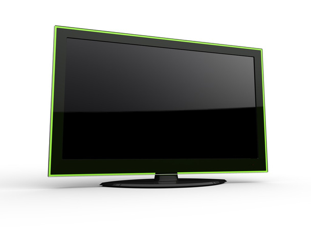 Nowoczesny stylowy ekran Tv z obręczy zielony - Zdjęcie, obraz