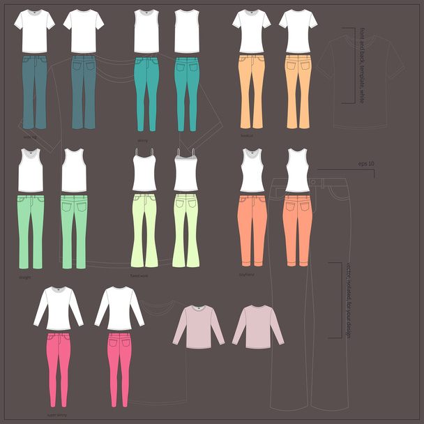 set of women's clothes - Vecteur, image