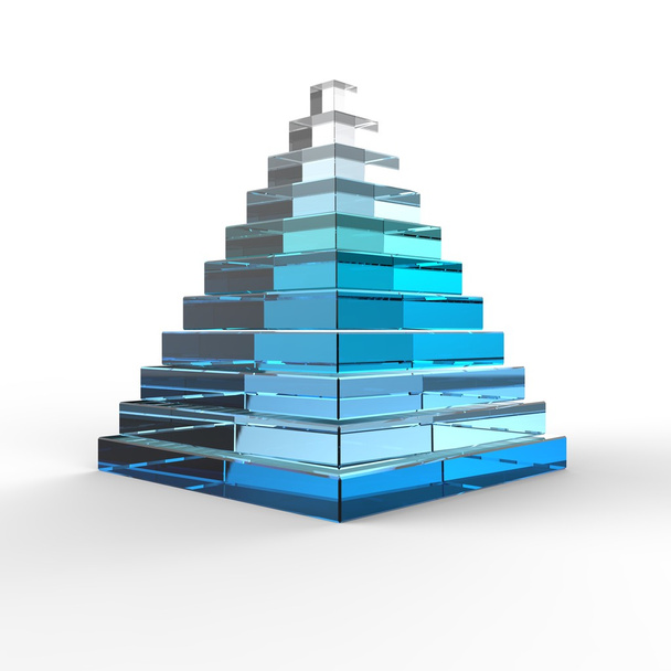Pirâmide de vidro 3D
 - Foto, Imagem
