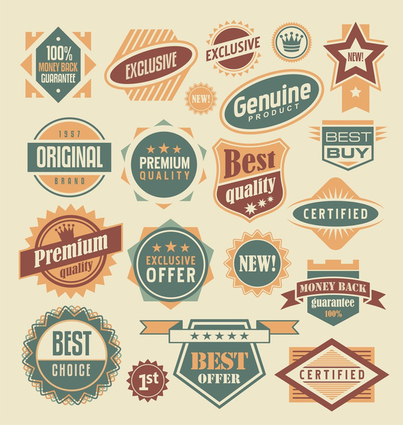 Retro labels and stickers collection - Vetor, Imagem