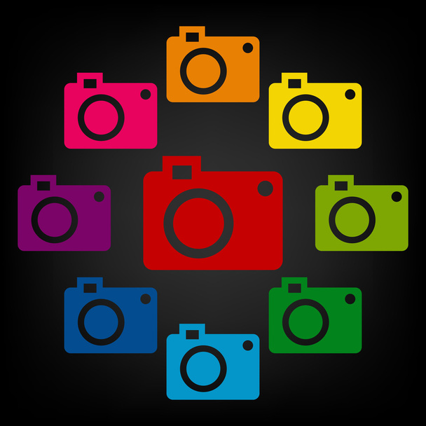 Camera pictogram ingesteld - Vector, afbeelding