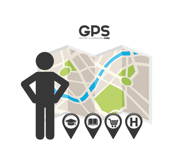 Σχεδιασμός υπηρεσιών GPS - Διάνυσμα, εικόνα
