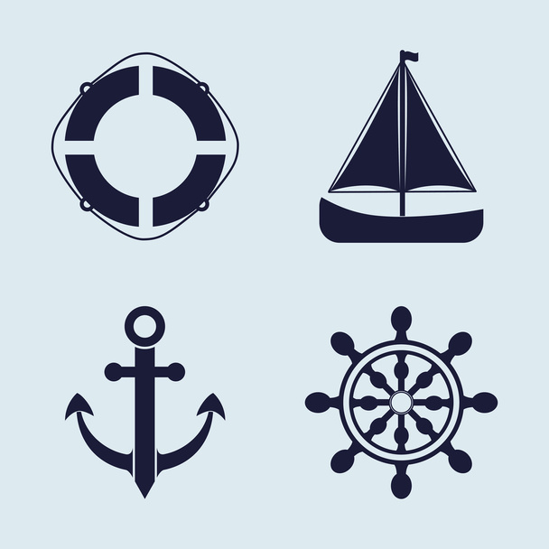 Sea and nautical equipment - Vetor, Imagem