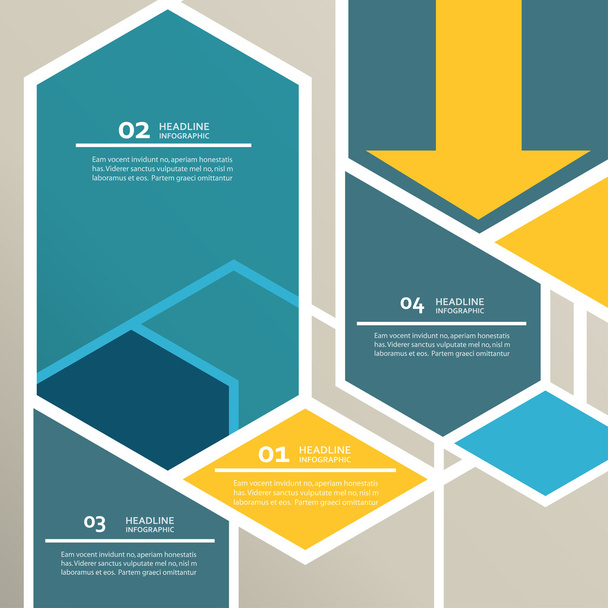 Vector line hexagon infographic. Template for diagram and presentation - Vector, Image