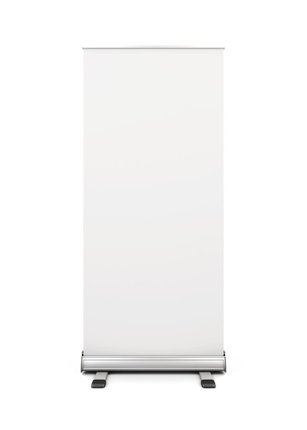 Порожній банерний дисплей, ізольований на білому тлі. тривимірний
. - Фото, зображення