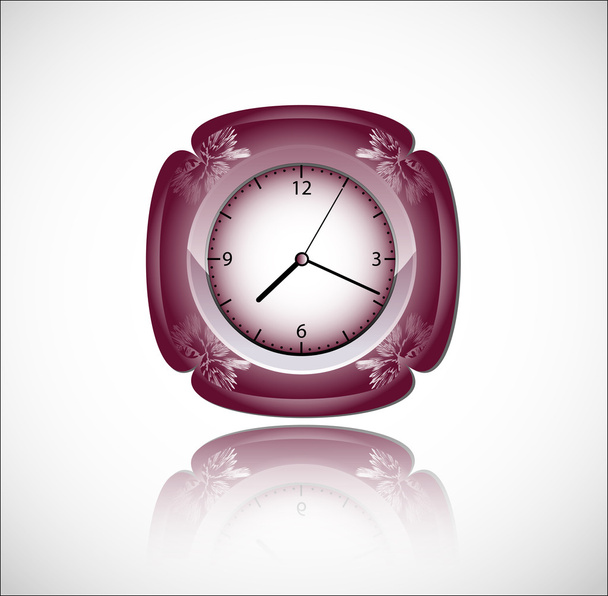 Red vector clock - ベクター画像