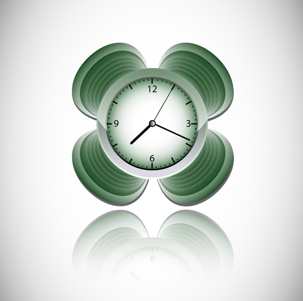Green vector clock - ベクター画像