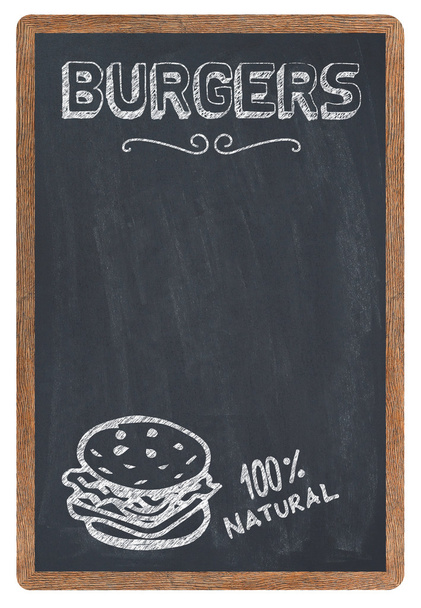 Burger-Menü auf Tafel - Foto, Bild