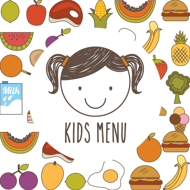 kids menu design - Vector, Image