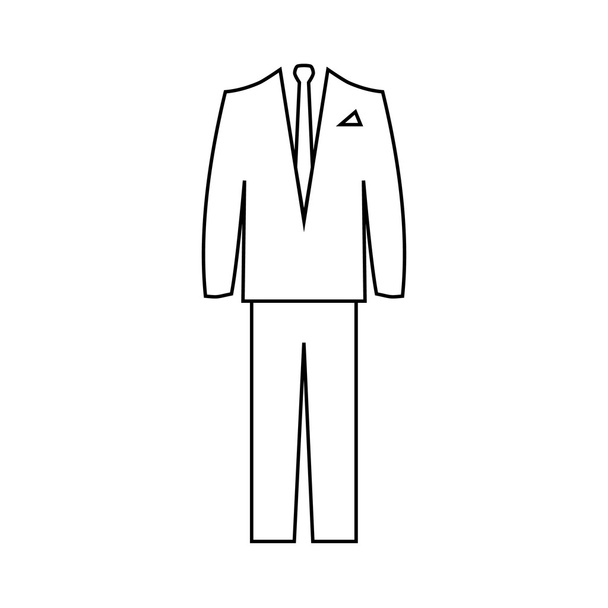 Мужской классический черный костюм с галстуком. Мужской гардероб. Векторная иллюзия
 - Вектор,изображение