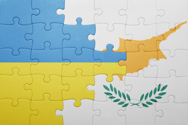 palapeli kanssa lippu Cyprus ja Ukrainan
 - Valokuva, kuva