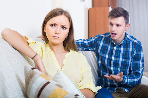 family couple quarreling at home - Photo, Image