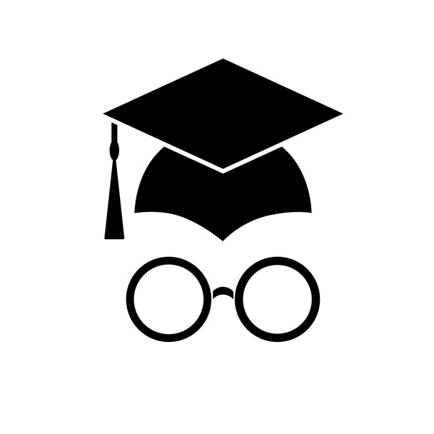 Graduation cap and glasses - Vector, Image