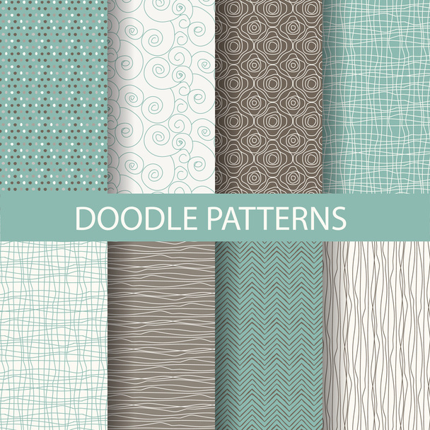 vintage seamless patterns, endless texture background. vector - Vector, Image