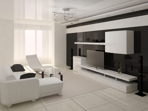 Interér Hi-Tech moderní obývací pokoj. - Fotografie, Obrázek