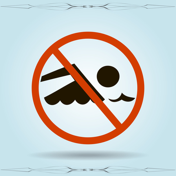 No swimming sign - Vector, Image
