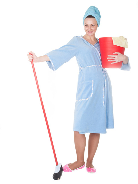 The image of girl with a mop - Photo, image