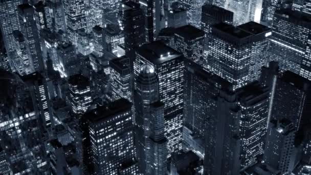 New Yorkin taivaanrantaan yöllä - Materiaali, video