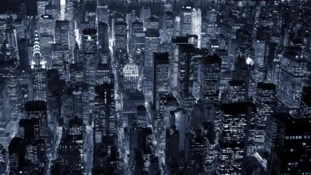 New York skyline de la ville la nuit - Séquence, vidéo