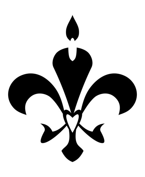 Fleur de Lis symboli. Eristetty valkoisella
 - Vektori, kuva