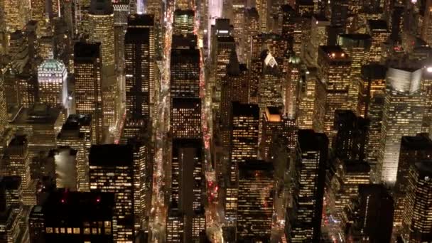 Ciudad de Nueva York skyline por la noche - Metraje, vídeo