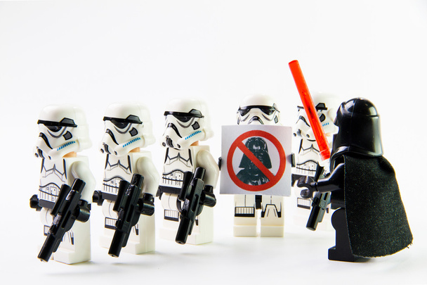 The lego Star Wars movie Stomtrooper mini figures. - Photo, Image